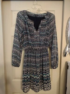 Woman's Max Edition Retro V Neck Boho Long Sleeve Dress Size Small - Picture 1 of 3