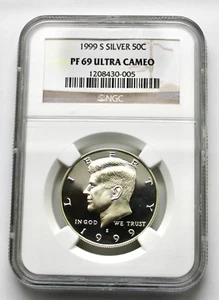 1999-S 50c Kennedy Silver Half Dollar - NGC PF 69 Ultra Cameo - Picture 1 of 2