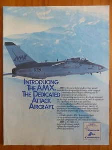 5/1985 PUB AMX EMBRAER AERITALIA AERMACCHI KAMPFFLUGZEUG ORIGINAL ANZEIGE - Bild 1 von 1