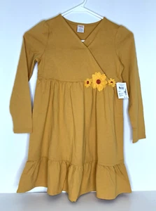 Gymboree NWT Girls size 8 Dress Long Sleeve Knit Yellow Gold Sunflower Appliques - Picture 1 of 4