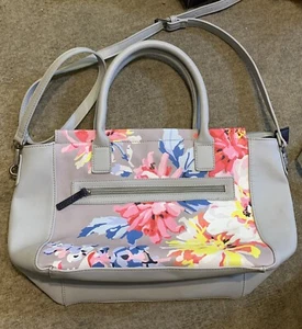 Joules Grey Floral Day To Day Large Bag Adjustable Strap Shoulder Crossbody - Picture 1 of 4