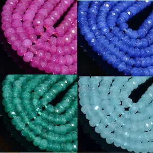 Faceted 4x6mm Multicolor Natural Roundlle Gemstone Loose Beads 15'' AAA - Picture 1 of 28