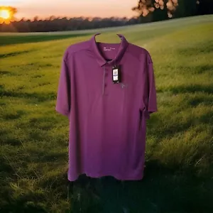 NWT Men's Under Armour XL Purple polo shirt Polyester - Picture 1 of 7