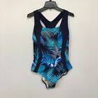Swimsuits For All Women Hawaiian One Piece Swimsuit Size 18 Blue Floral M059 -15