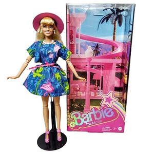 OOAK Barbie The Movie Doll wearing Blue Flamingo Dress Pink Hat Summer Decor - Picture 1 of 19
