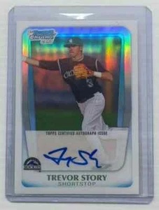 2011 Bowman Chrome Draft Trevor Story Refractor 1st Prospect Auto #451/500 #TS - Picture 1 of 2