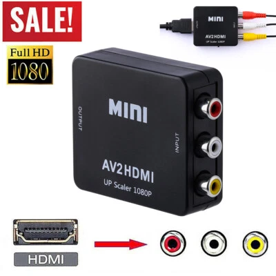 RCA to HDMI Converter 720P 1080P Mini RCA Composite CVBS AV Video Audio Adapter - Image 1 of 4