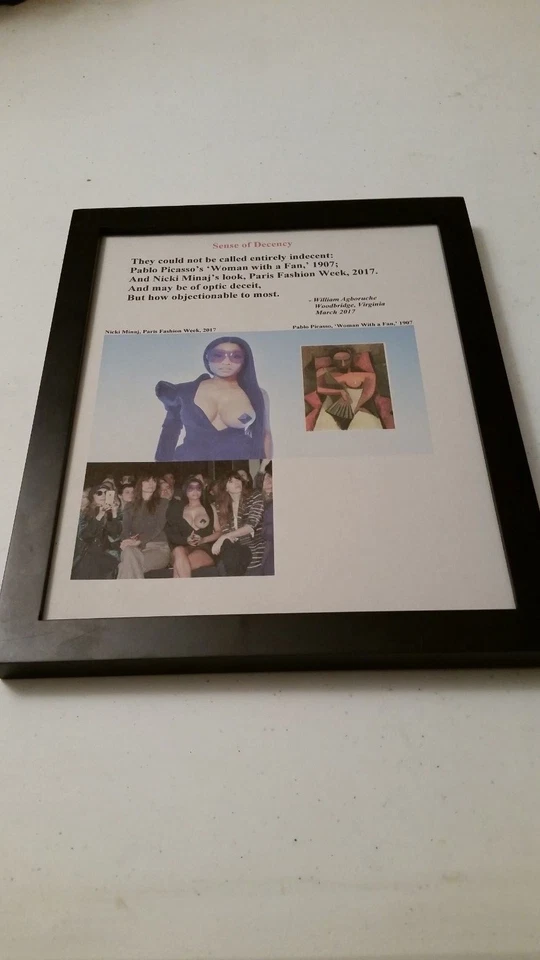 Framed Poem Art Nicki Minaj-Picasso & Poem 2017 Paris Fashion Week 11" x 9" - Image 1 of 4