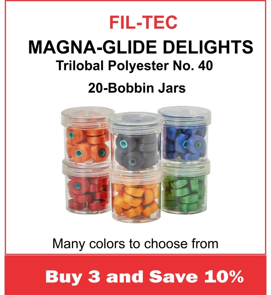 Fil-Tec,  Magna-Glide Delights Bobbins, Jar of 20, Class L, 72 Yds - Image 1 of 4