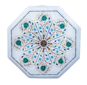 12" Marble Center Coffee Table Inlay Mosaic Marquetry Handmade Home Decor - Picture 1 of 1