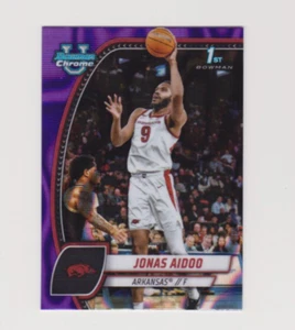 2024-25 Bowman Chrome University #32 Jonas Aidoo PURPLE LAVA REFRACTOR Arkansas - Picture 1 of 1