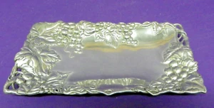 "Arthur Court Vassoio pane alluminio vintage 1996 uva e vino 12"" x 6" - Foto 1 di 7