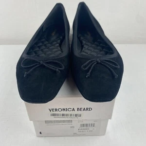 Veronica Beard Beatrix Wildleder-Ballerinas flach 8,5 M schwarz Schuh I6906L3001 1S2 - Bild 1 von 24