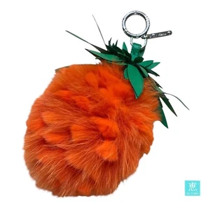 FENDI Pineapple Bag Charm Key Chain Keyring Fur Leather - Picture 1 of 4