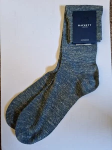 Calzino uomo Hackett London in lino con logo Cnt blu medio 1 paio prezzo consigliato £18 - Foto 1 di 6