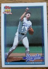 Storm Davis Kansas City Royals 1991 Topps Baseball Card #22 Mint