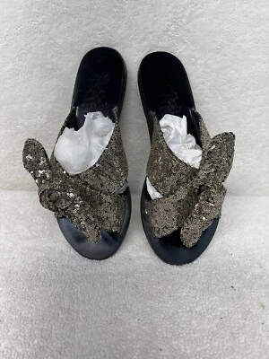 Ancient Greek Sandals Women Shoes Size 38  Taygete Bow Micro Seq Black - Image 1 of 4