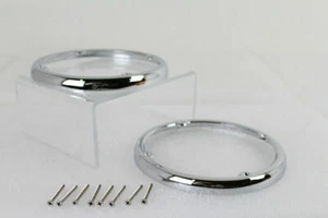 Chrome Rear Tour-Pak Speaker Trim Set for Harley Davidson motorcycles by V-Twin - Picture 1 of 3