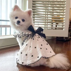 Breathable Puppy Dress Costume Pet Dress Chihuahua Dog Cotton Dress Cat - Picture 1 of 17