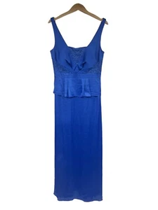 Aidan Mattox 12 Sleeveless Detail Beaded Empire Waist Cocktail Dress Blue NWT - Picture 1 of 9