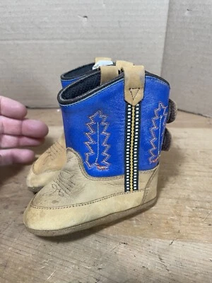 Botines de vaquero Old West de cuero para niños pequeños talla 3 Foto 1 de 4