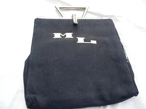 sac à main ancien en tissu bleu fermoir chromé années1930 - Imagen 1 de 9