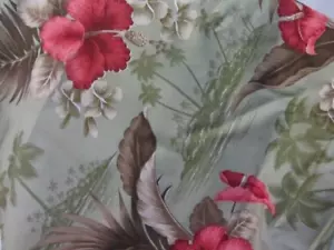 PRINTEX STOFF DAVID TEXTILIEN GRÜNE PALMEN BLUMEN BAUMWOLLSTOFF 3 YDS - Bild 1 von 3