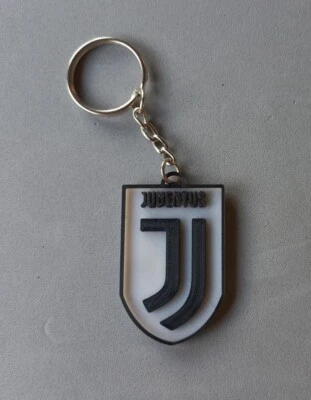 Portachiavi Tipo Logo Juventus Stampato 3D Bianco Nero 5X3 CM - Immagine 1 di 4