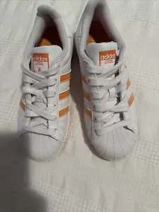 Adidas Men's Superstar Low Shoes, Cloud White/Orange Rush/Acid Orange - Picture 1 of 10