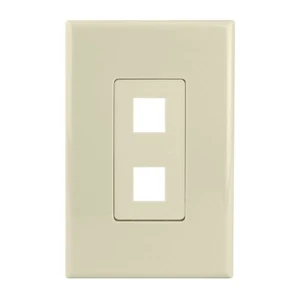 Construct Pro 2-Port Keystone Wandplatte mit schraubenloser Oberfläche (elfenbein) - Bild 1 von 5