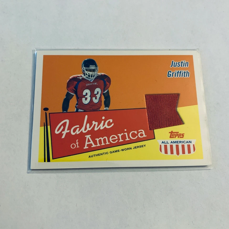F92524  2003 Topps All American Fabric of America #FAJGR Justin Griffith - Image 1 of 1