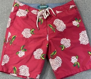 Bonobos Boardshorts Men's 32 Pink White Floral Surf Swim Trunks Hawaiian Bright - Picture 1 of 13