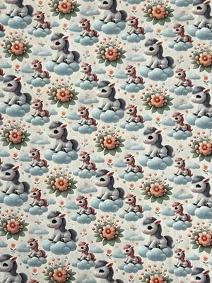 Baumwollstoff Kinderstoff Digitaldruck Einhorn Breite 150cm - Bild 1 von 2