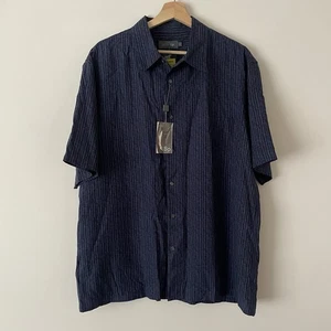 Silk Shirt By SP Marks & Spencer Blue Summer Hawaiian New With Tags Large L - Picture 1 of 10