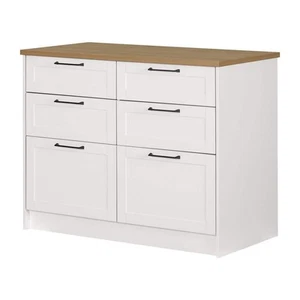 Toscano White Melamine 47.25 in. Kitchen Island - Picture 1 of 9