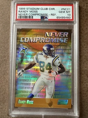 Randy Moss Gold Refractor Stadium Club 1999 cromado PSA 10 Never Compromise Foto 1 de 2