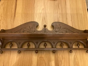 Awesome Antique Oak Shelf 12x31” with Ball & Stick Fretwork 4” Deep Sale Today! - Picture 1 of 5