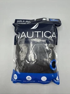 Nautica Girls Top & Bottom Thermal Underwear Set Black Size Med 7/8 - Picture 1 of 5