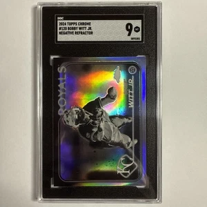 2024 Topps Chrome Negative Refractor Bobby Witt Jr SGC 9 Wil - Picture 1 of 2
