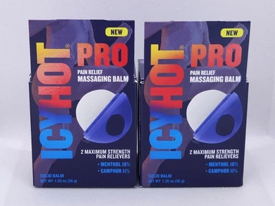 Lote de 2 bálsamos massageadores para alívio da dor Icy Hot PRO 1,25 oz mentol de ação rápida - Imagem 1 de 4