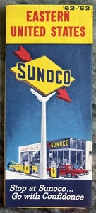 Vintage 1962-1963 SUNOCO (Sun Oil Co) Travel Road Map - Eastern United States - Picture 1 of 2