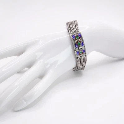 bracciale antico argento 925 smalti - Immagine 1 di 4