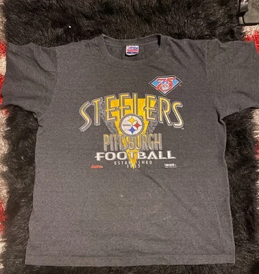 camiseta vintage steelers xl 1994 75 años pin rayas puntada única  Foto 1 de 4