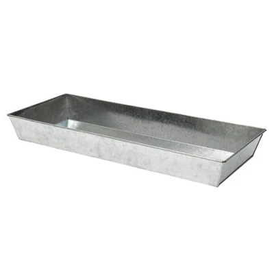 24" Antiqued Galvanized Tray - Image 1 of 4