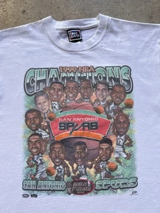 Vtg 1999 Pro Player San Antonio Spurs Basketball Champs Team Roster Shirt Size L - Picture 1 of 14