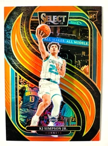 Panini Select K.J. 2024-25 Simpson Jr. NARANJA Prizm RC SP #/65 Hornets ¡Novato! - Imagen 1 de 3
