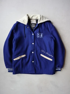 80s Delong Varsity Jacket Wool Leather Chain Stitch Letters Made in USA Size M - Image 1 of 4