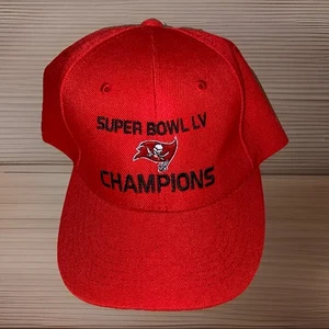 Tampa Bay Buccaneers 'Super Bowl 55 LV Champions rote Mütze Kappe Strapback neu mit Etikett Einheitsgröße - Bild 1 von 2