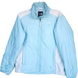 The North Face Women's Size L Jacket Blue Full Zip Insulated Embroidered Vintage - Picture 1 of 12