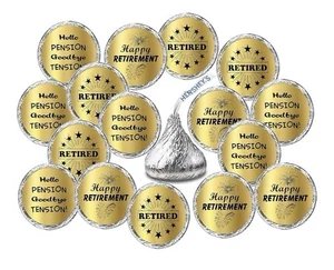 Goldfolie Ruhestand Küsse Aufkleber, (Set von 53) (SÜSSIGKEITEN NICHT ENTHALTEN) - Bild 1 von 4